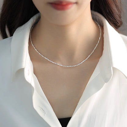 Zen Healing 925 Sterling Silver Irregular Fragment Swarovski Pearls Necklace
