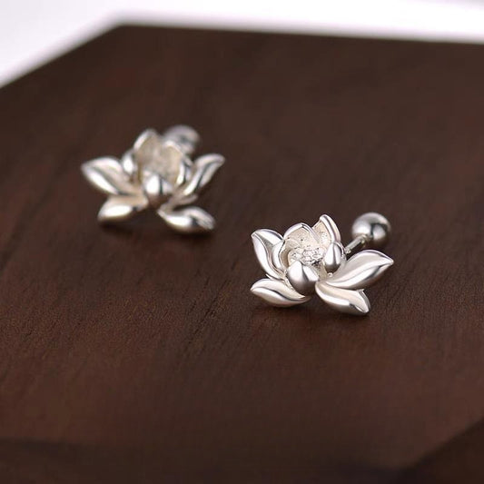 Zen Healing 999 Sterling Silver Lotus Balance Earrings