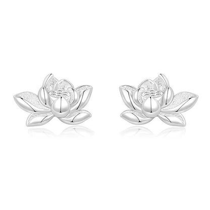 Zen Healing 999 Sterling Silver Lotus Balance Earrings