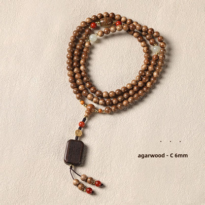 Zen Healing Agarwood 108 Mala Beads Meditation Bracelet Necklace