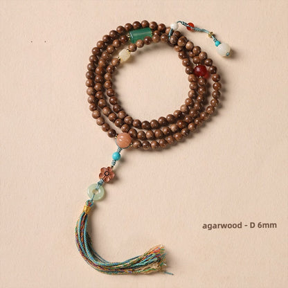 Zen Healing Agarwood 108 Mala Beads Meditation Bracelet Necklace