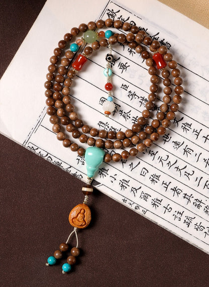 Zen Healing Agarwood 108 Mala Beads Meditation Bracelet Necklace