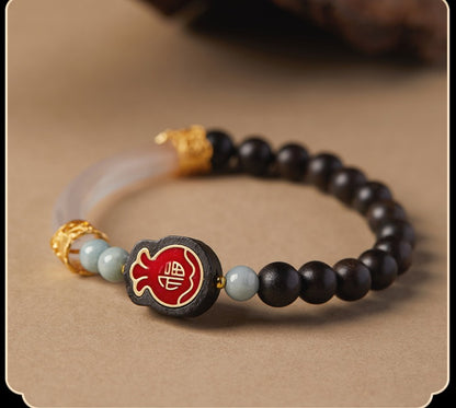 Zen Healing Agarwood Fu Character Balance Bracelet