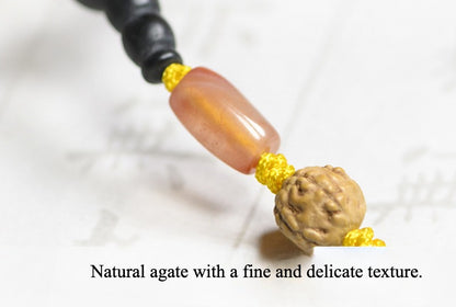 Zen Healing Amber 108 Agate Mala Beads Healing Bracelet