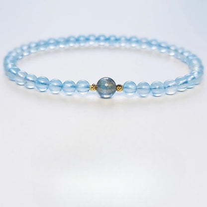 Zen Healing Aquamarine Rainbow Moonstone Healing Bracelet