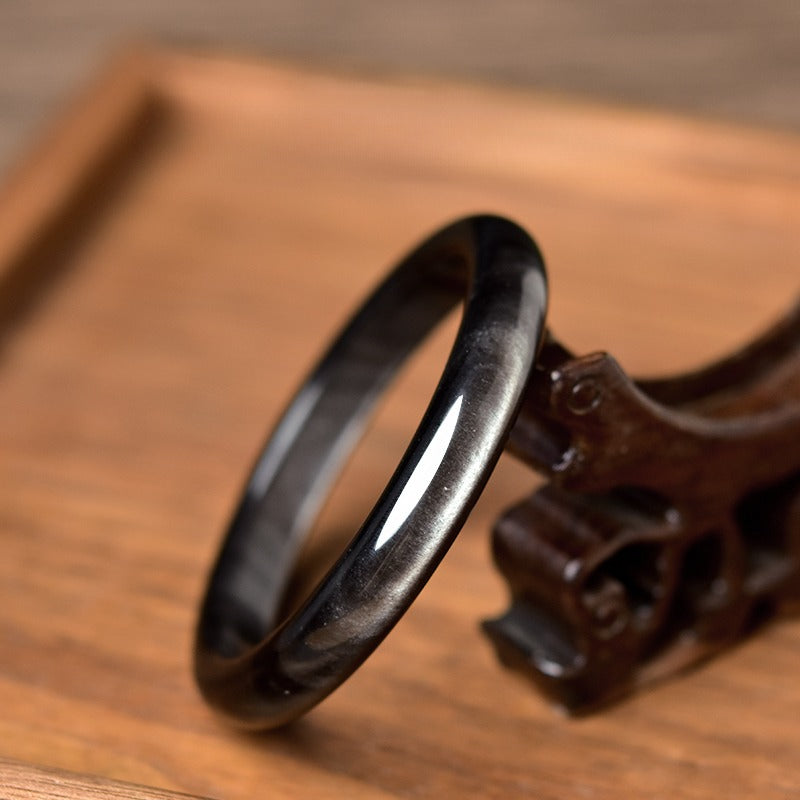 Zen Healing Black Obsidian Protection Bracelet Bangle