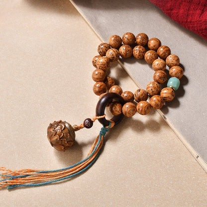 Zen Healing Bodhi Seed Wisdom Harmony Wrist Mala Lotus Bracelet