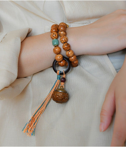 Zen Healing Bodhi Seed Wisdom Harmony Wrist Mala Lotus Bracelet