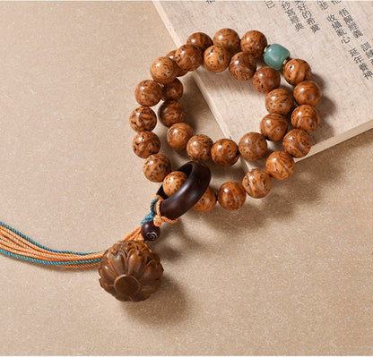 Zen Healing Bodhi Seed Wisdom Harmony Wrist Mala Lotus Bracelet