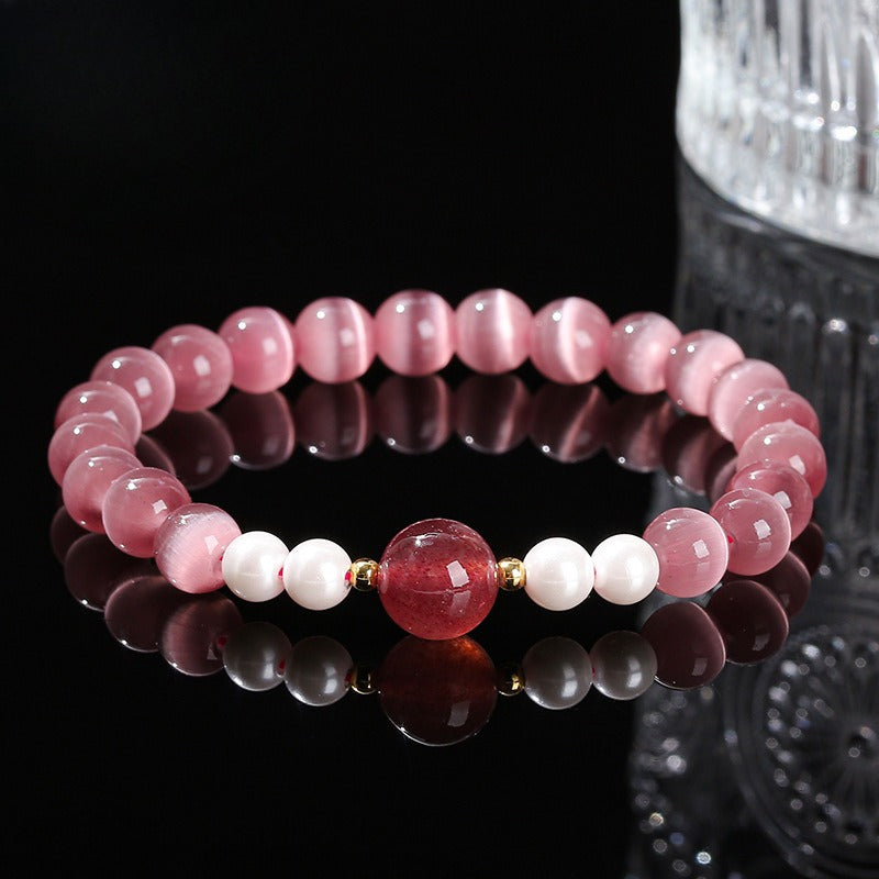 Zen Healing Cat's Eye Crystal Lucky Bead Charm Support Bracelet