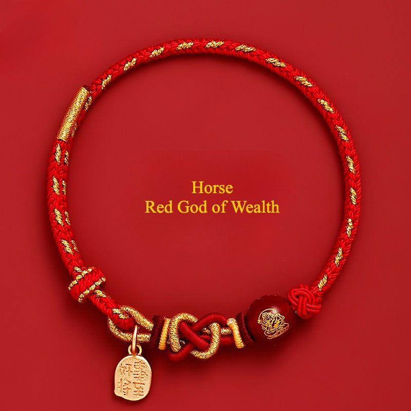 Zen Healing Chinese Zodiac Wealth Red String Bracelet