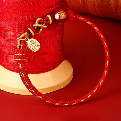 Zen Healing Chinese Zodiac Wealth Red String Bracelet