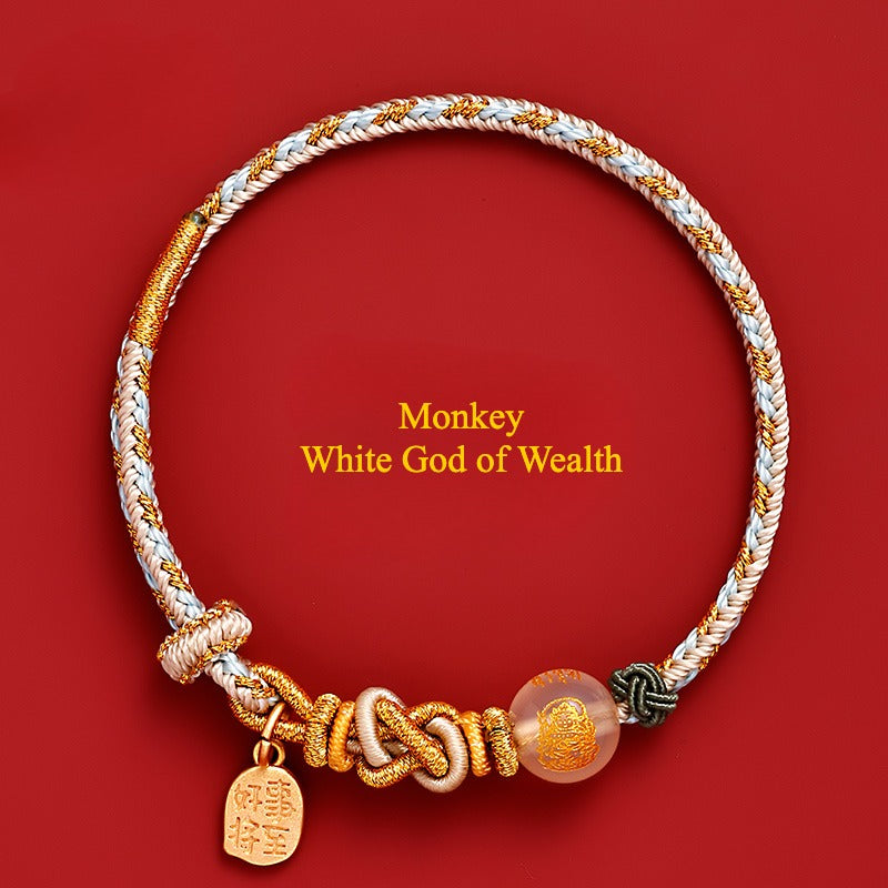 Zen Healing Chinese Zodiac Wealth Red String Bracelet