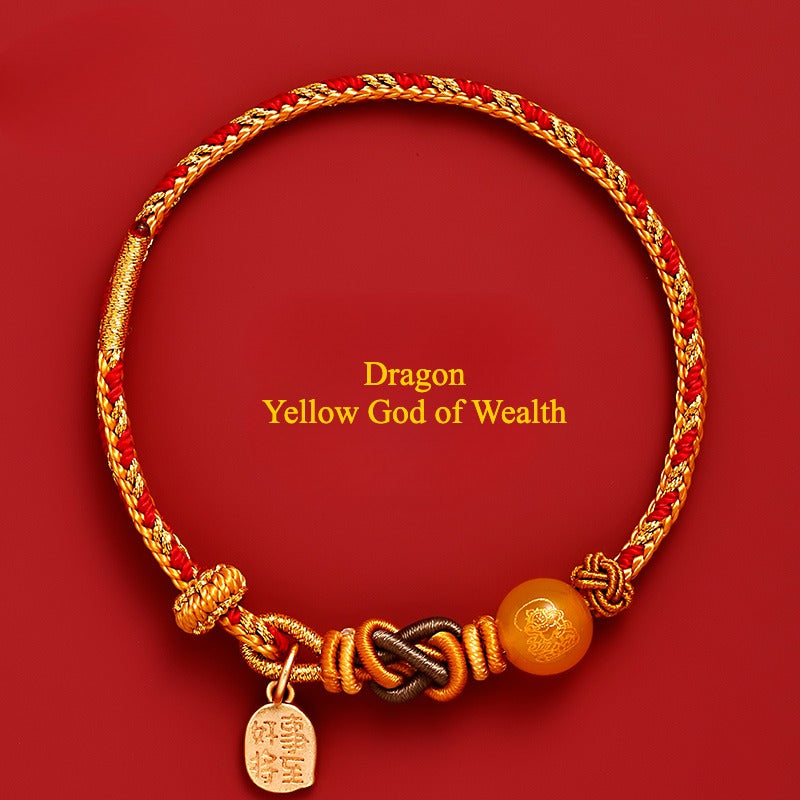 Zen Healing Chinese Zodiac Wealth Red String Bracelet