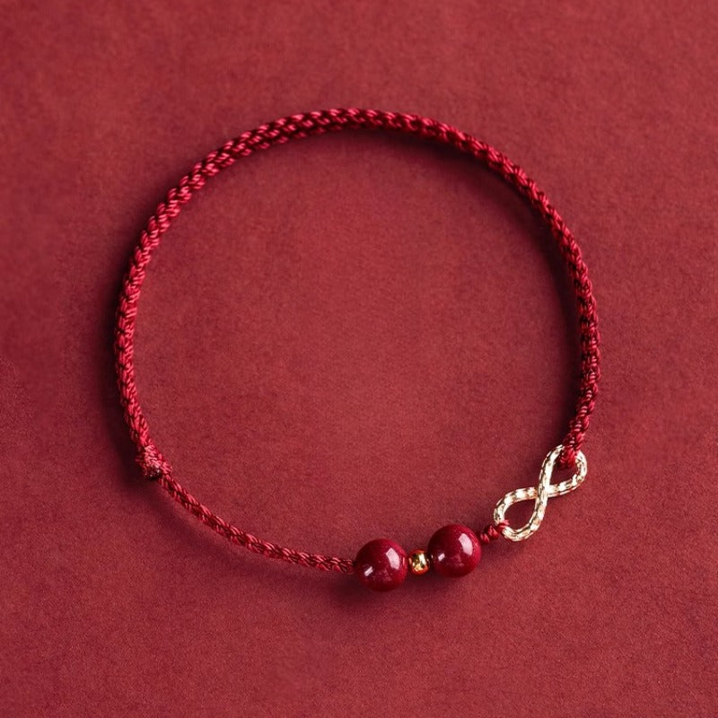 Zen Healing Cinnabar 14K Gold Protection Bracelet Anklet