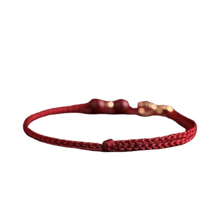 Zen Healing Cinnabar 14K Gold Protection Bracelet Anklet