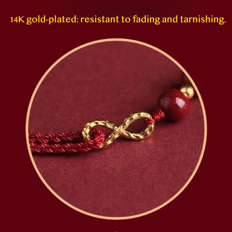 Zen Healing Cinnabar 14K Gold Protection Bracelet Anklet