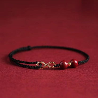 Zen Healing Cinnabar 14K Gold Protection Bracelet Anklet