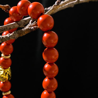 Zen Healing Cinnabar Beads Leopard Prosperity Bracelet