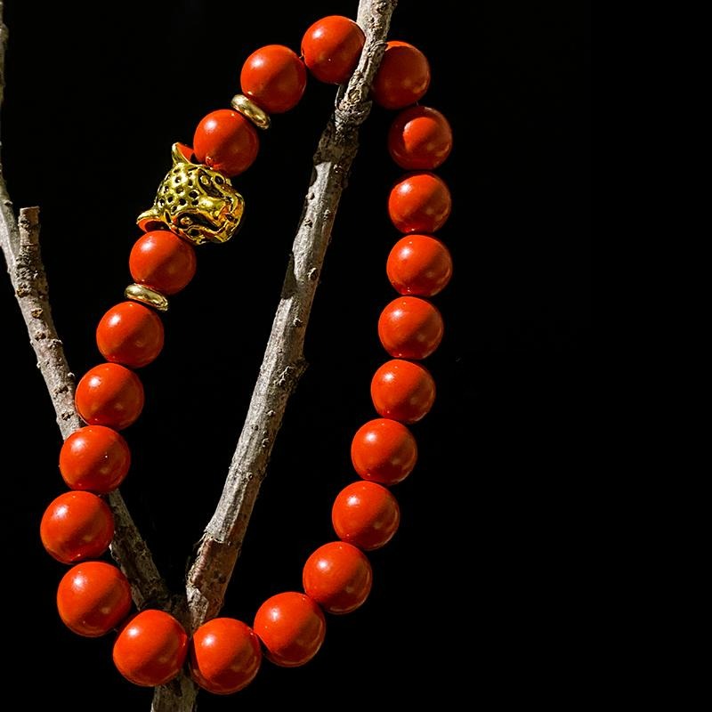 Zen Healing Cinnabar Beads Leopard Prosperity Bracelet