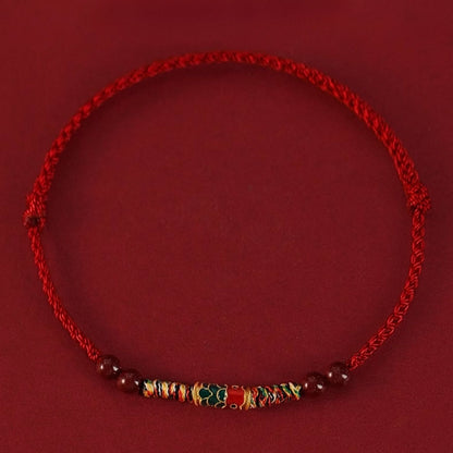 Zen Healing Cinnabar Koi Fish Red String Luck Bracelet