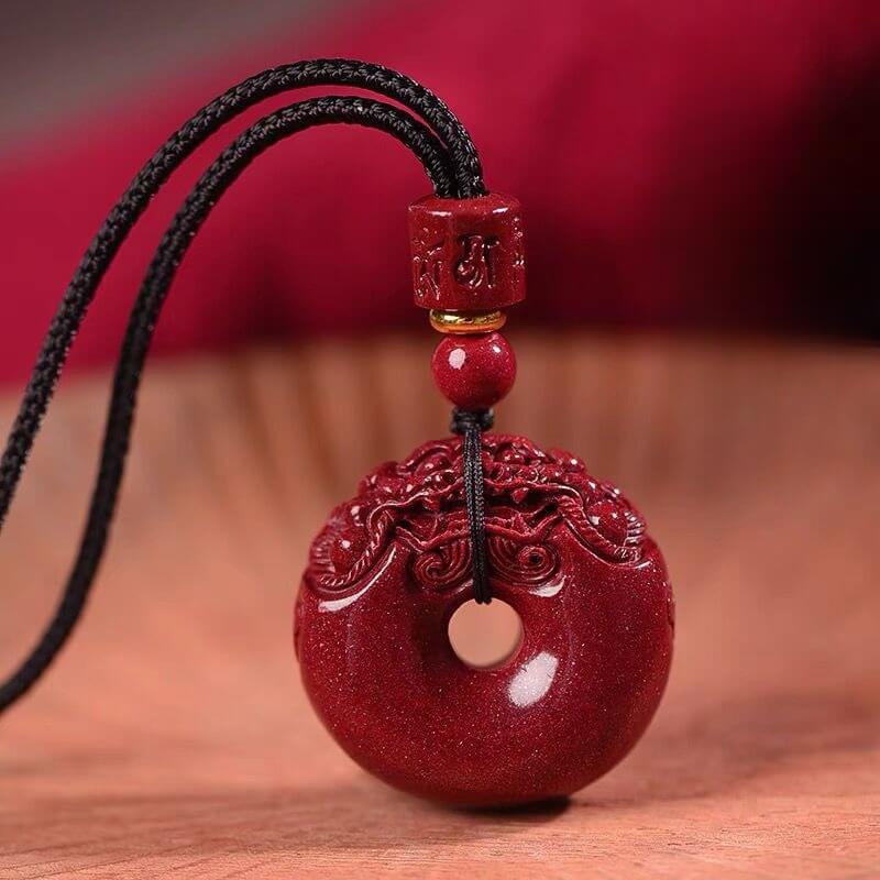 Zen Healing Cinnabar Pixiu Peace Pendant Wealth & Safety Necklace