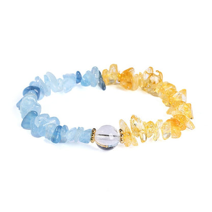 Zen Healing Citrine Aquamarine Crystal Luck Bracelet