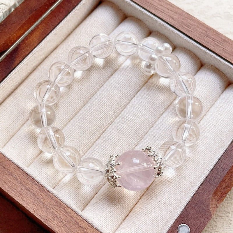 Zen Healing Clear Quartz Rose Crystal Healing Love Bracelet