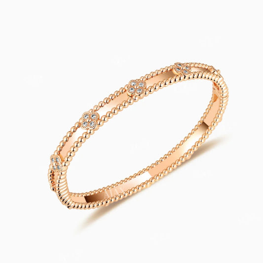 Zen Healing 18K gold-plated Clover Bracelet Luxury Cubic Zircon Diamond