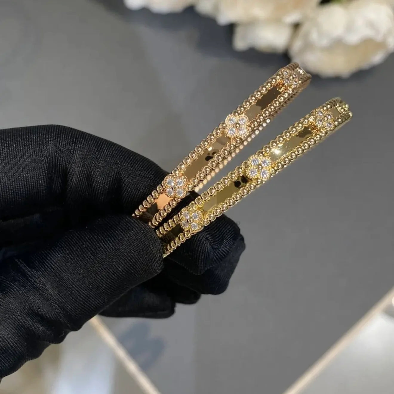 Zen Healing 18K gold-plated Clover Bracelet Luxury Cubic Zircon Diamond