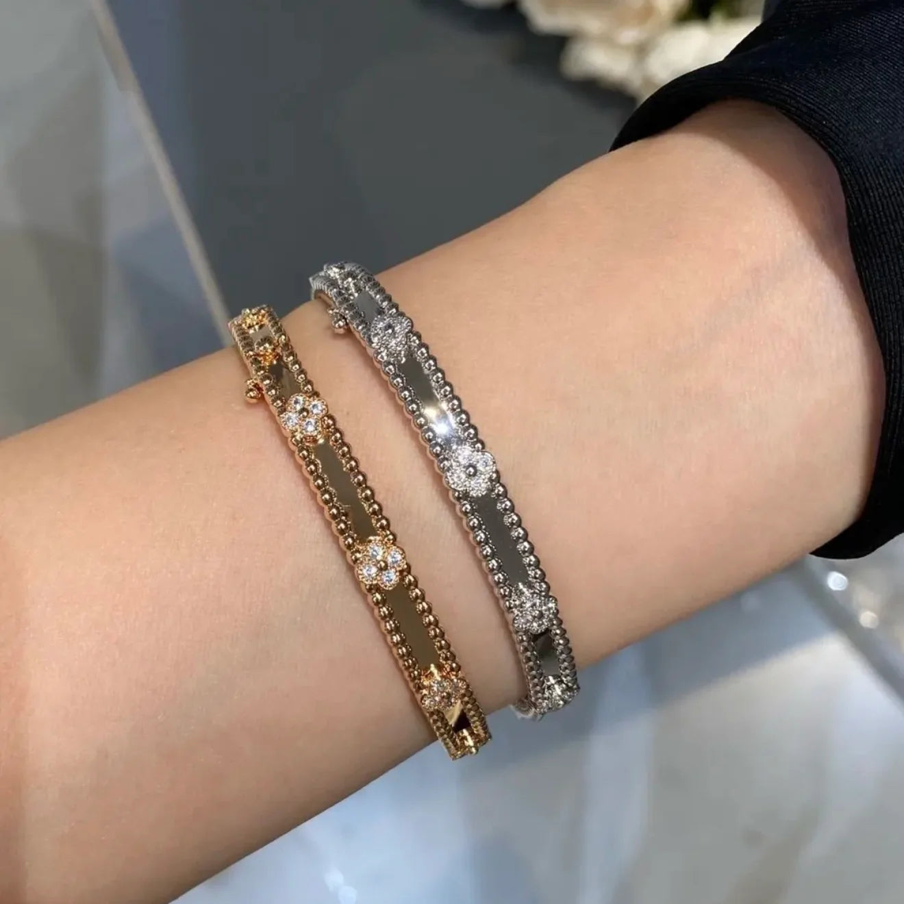 Zen Healing 18K gold-plated Clover Bracelet Luxury Cubic Zircon Diamond