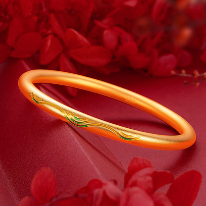 Zen Healing Copper Brass Gold Plated Enamel Bracelet Bangle