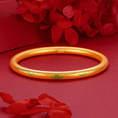 Zen Healing Copper Brass Gold Plated Enamel Bracelet Bangle