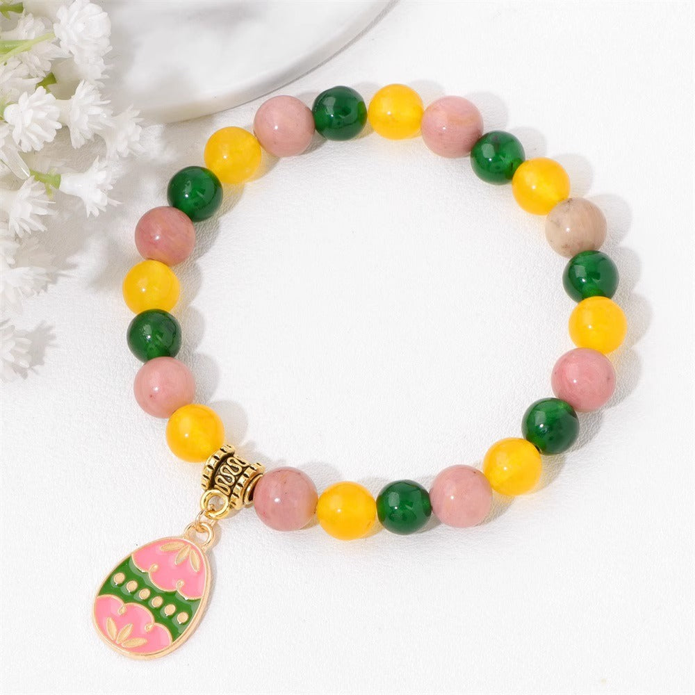 Zen Healing Easter Crystal Egg Pendant Lucky Bracelet