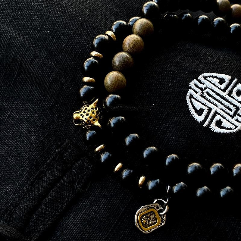 Zen Healing Ebony Wood Green Sandalwood Healing Triple Wrap Bracelet ...
