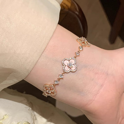 Zen Healing Enamel Crystals Clover Bracelet