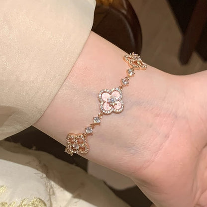 Zen Healing Enamel Crystals Clover Bracelet