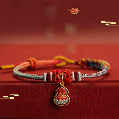 Zen Healing Fu Character Luck Red String Bracelet