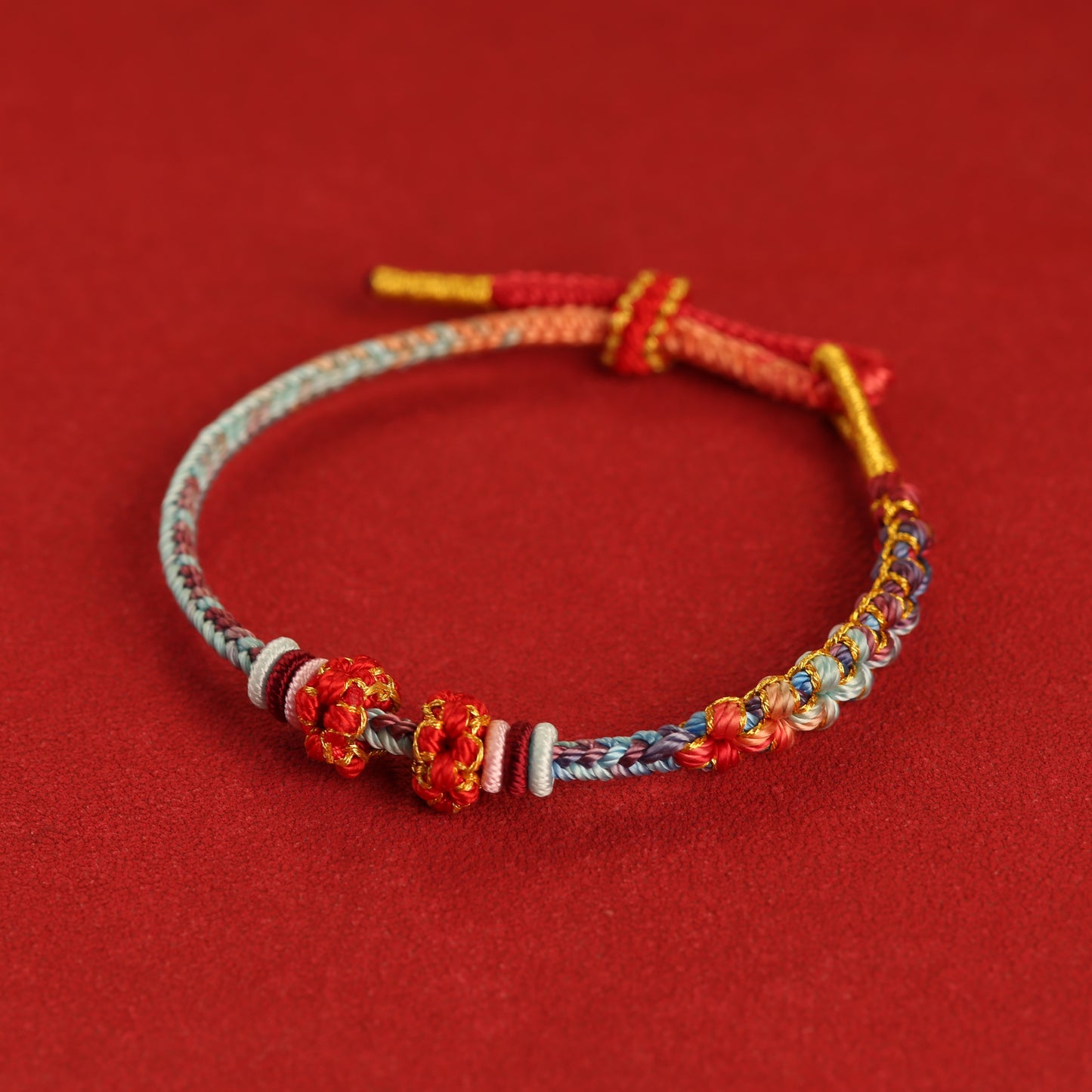 Zen Healing Fu Character Luck Red String Bracelet