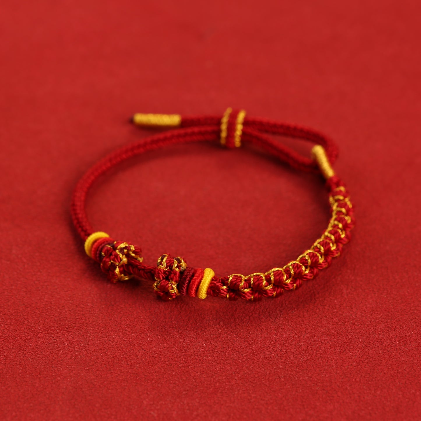 Zen Healing Fu Character Luck Red String Bracelet