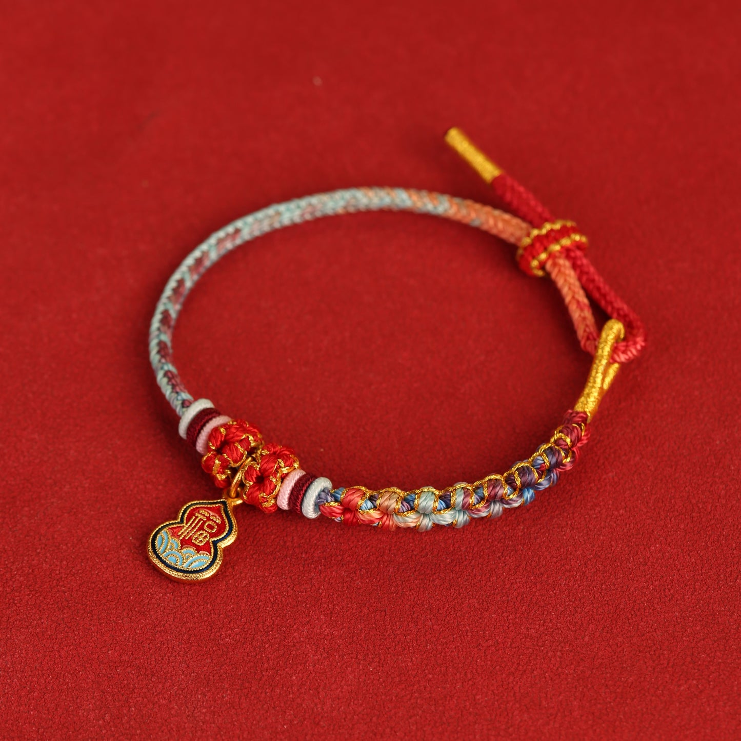 Zen Healing Fu Character Luck Red String Bracelet