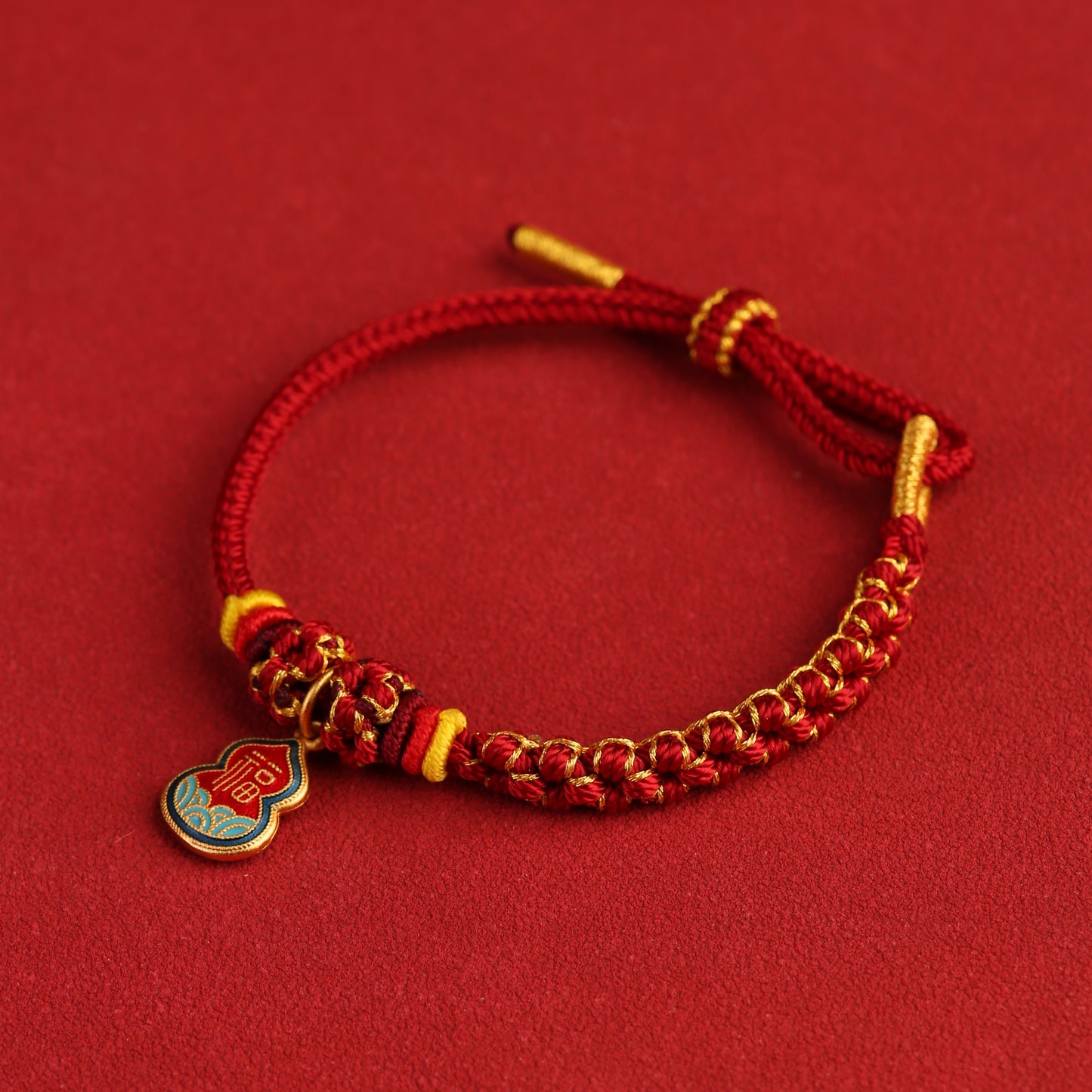 Zen Healing Fu Character Luck Red String Bracelet