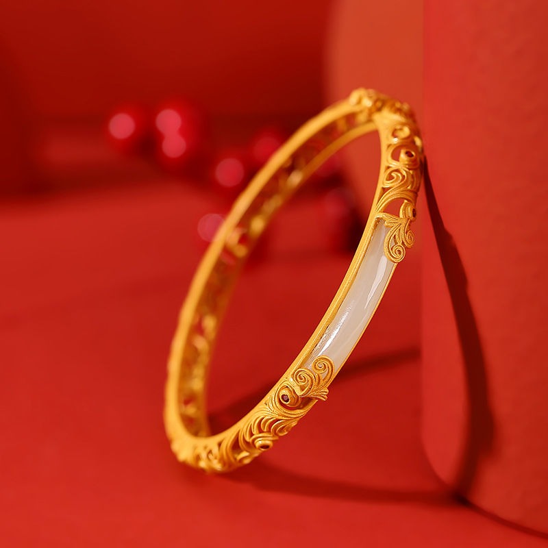 Zen Healing Gild Jade Success Bangle Bracelet