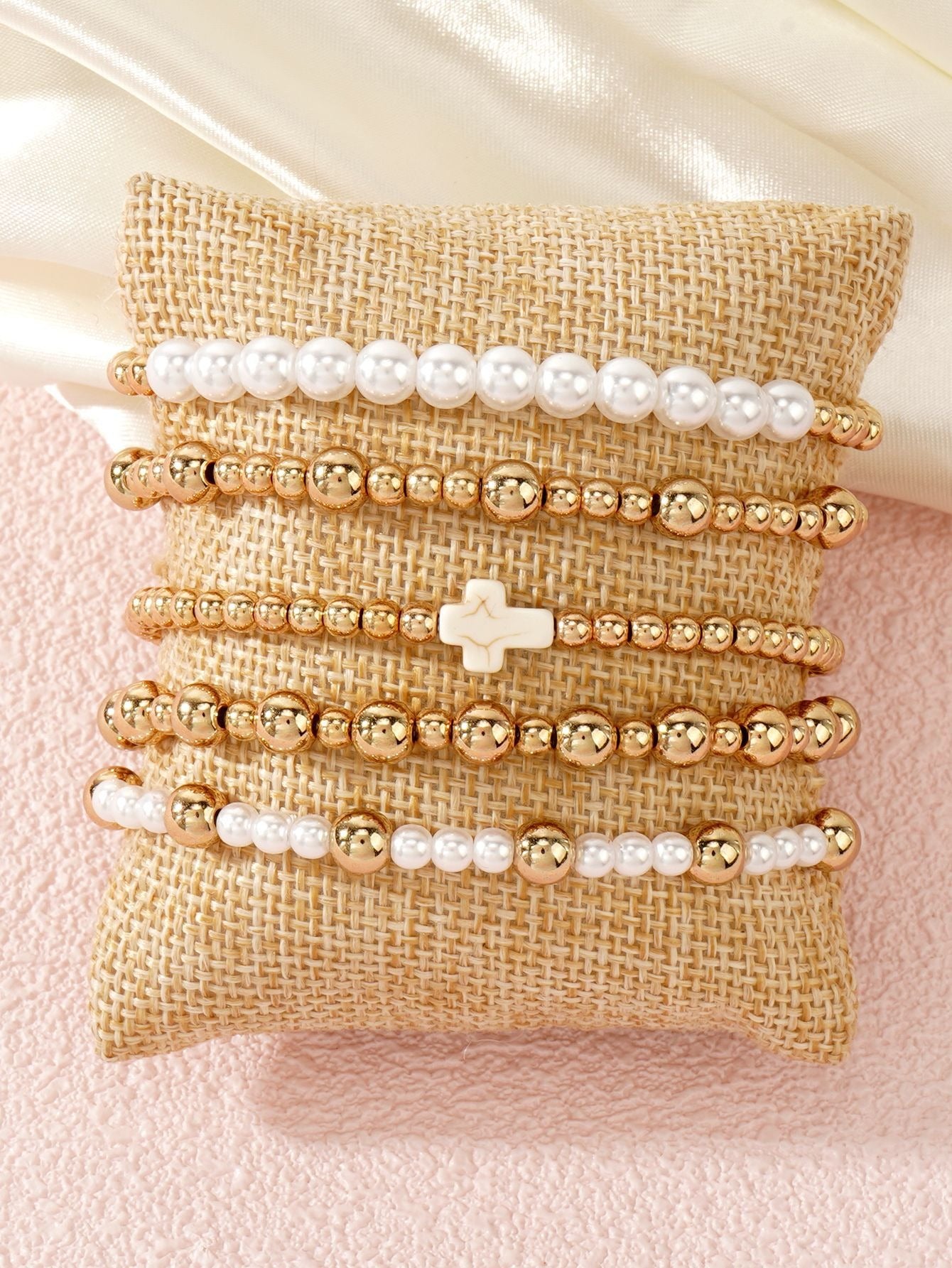 Zen Healing Glass Cross Luck Charm Bracelet Protection Beaded Bracelet