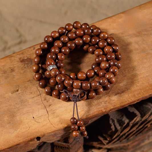 Zen Healing Golden Sandalwood 108 Mala Beads Multi-circle Positivity Bracelet