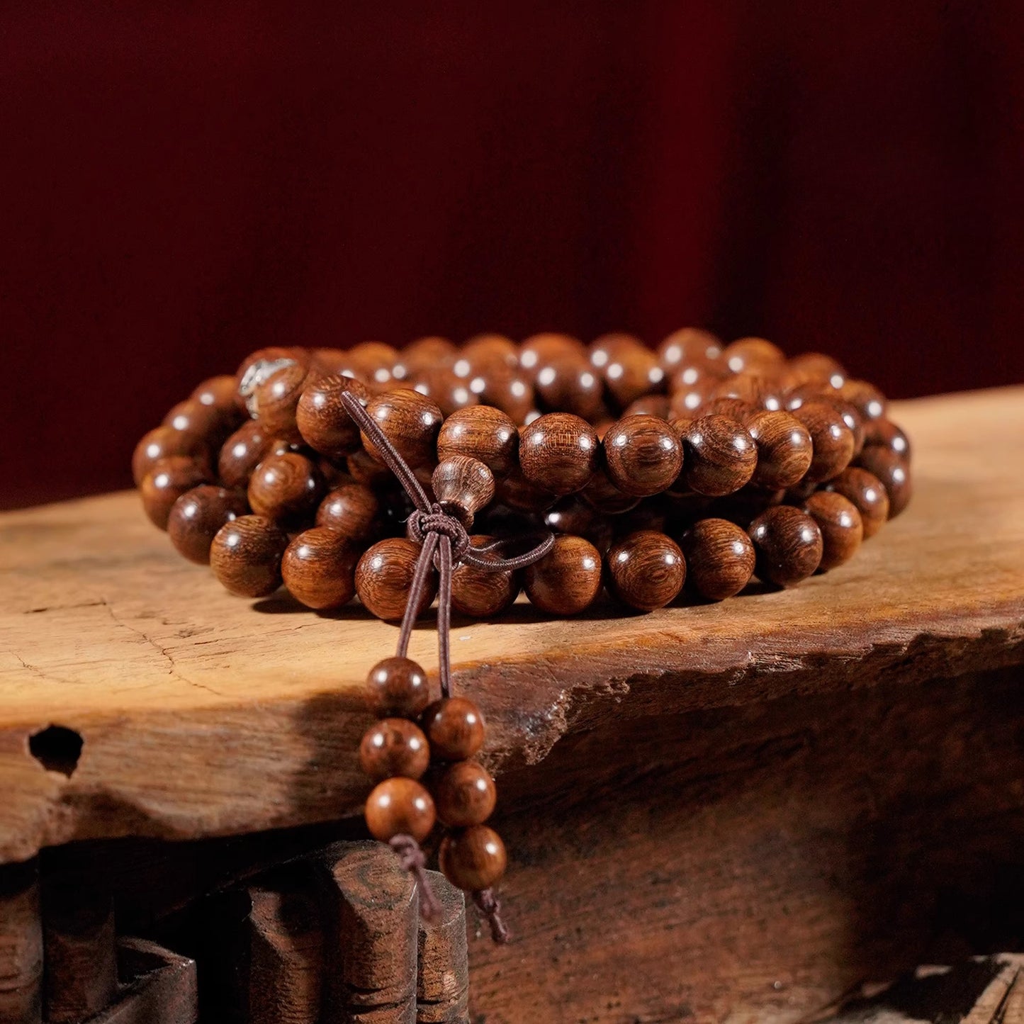 Zen Healing Golden Sandalwood 108 Mala Beads Multi-circle Positivity Bracelet