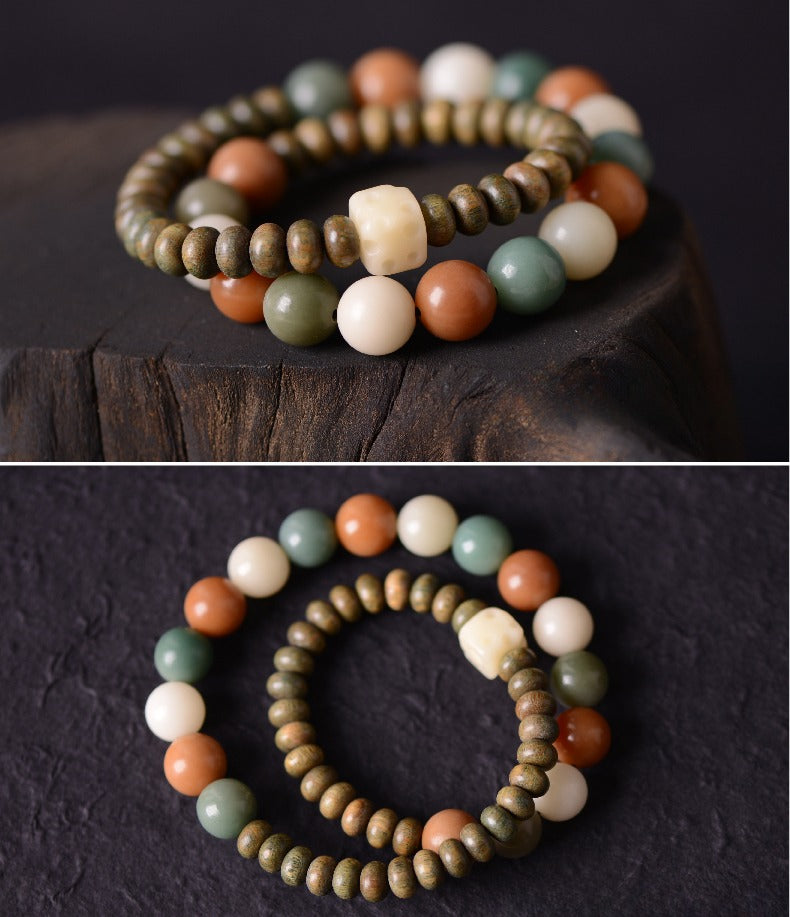 Zen Healing Green Sandalwood Bodhi Seed Healing Bracelet