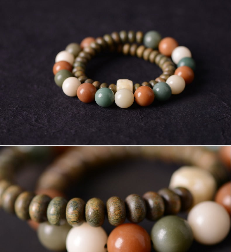 Zen Healing Green Sandalwood Bodhi Seed Healing Bracelet