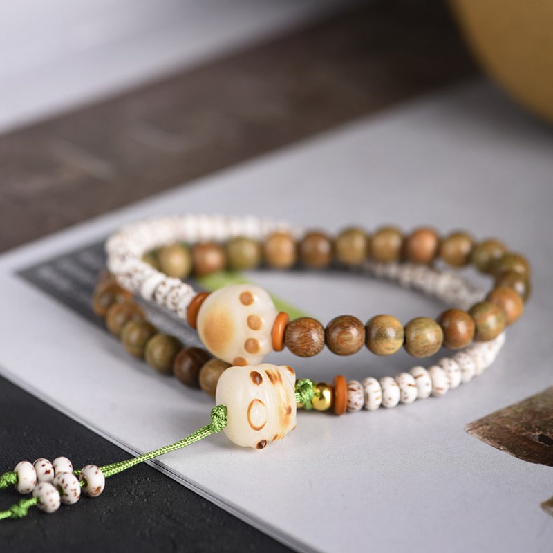 Zen Healing Green Sandalwood & Shoushan Stone Wealth Bracelet