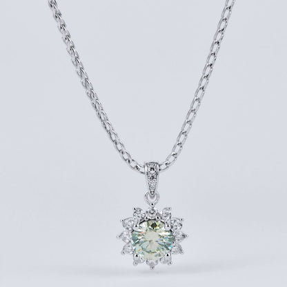 Zen Healing Lab-Created Ruby 925 Silver Sunflower Necklace